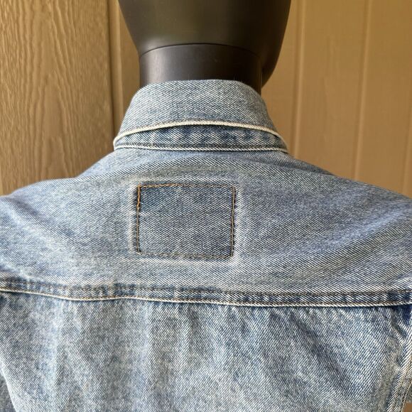 Vintage Arizona Jean Jacket Womens Medium Co Blue Jean Denim Trucker Stone Wash - Picture 5 of 6